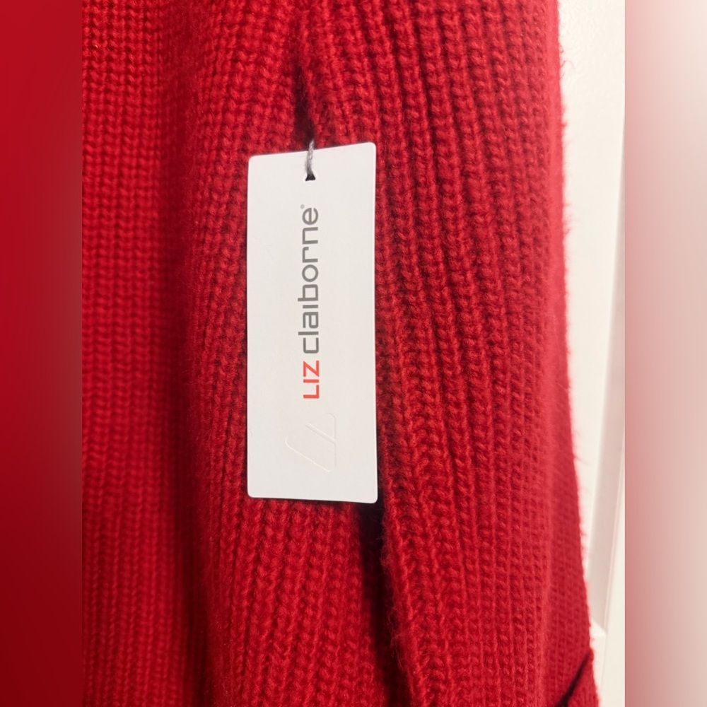 Liz Claiborne Women's Mock Neck Red Sweater - Picture 9 of 15
